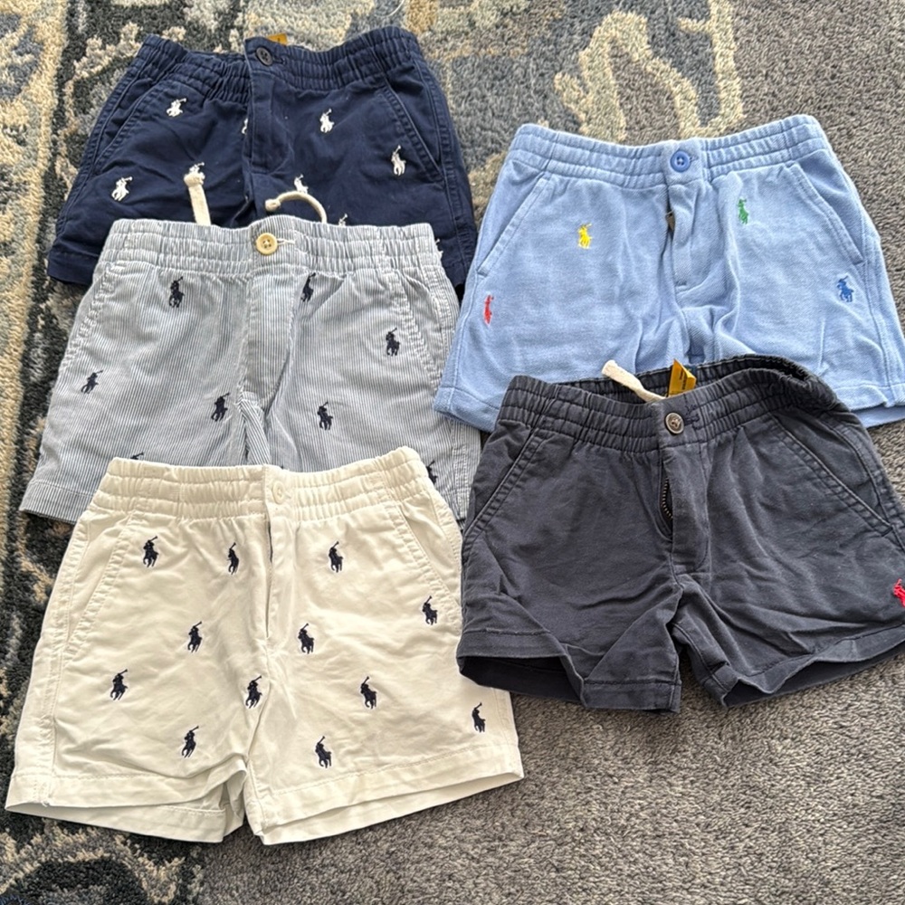 Polo by Ralph Lauren Kids' Shorts Set - Navy, Light Blue, Cream